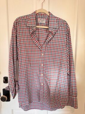 Turnbull & Asser Red and Blue Checked Button-Down Shirt
